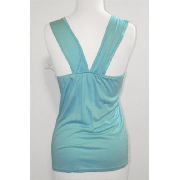 Mint Sequin Rayon Cami Aqua - Picture 3 of 6